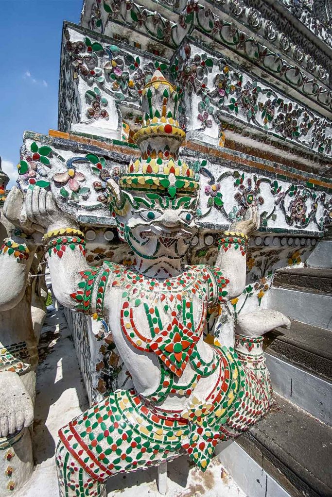 Statue made out of tiles in Wat Arun