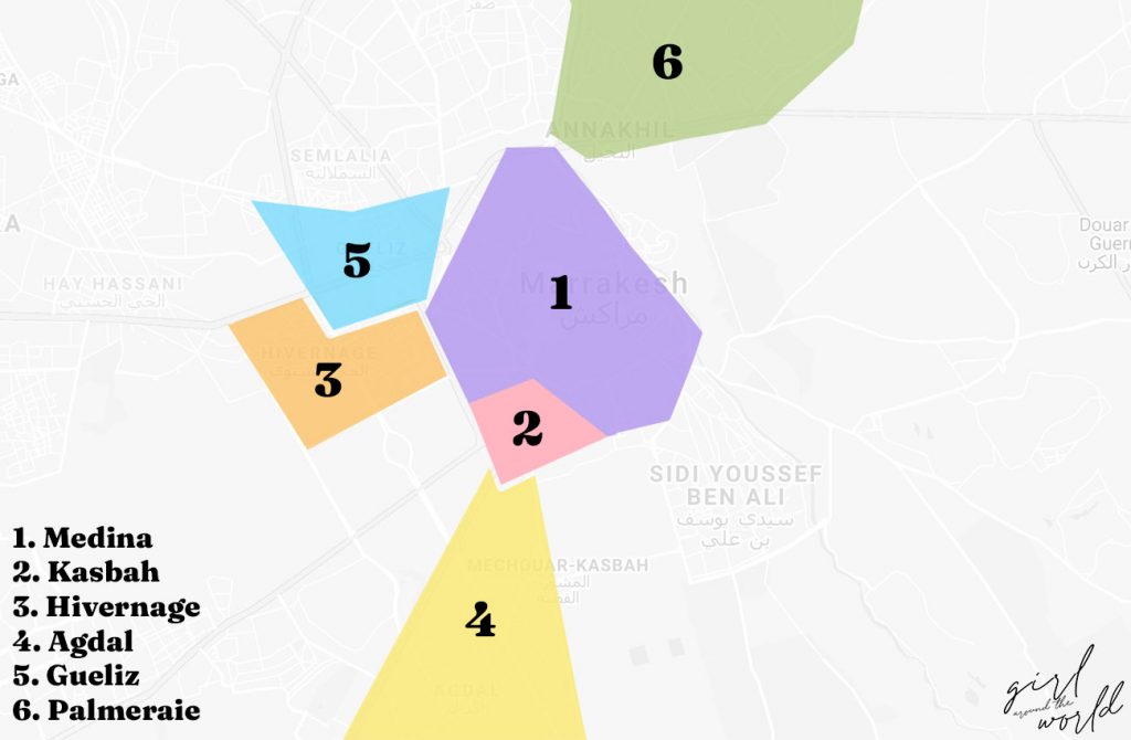 best areas in marrakech map