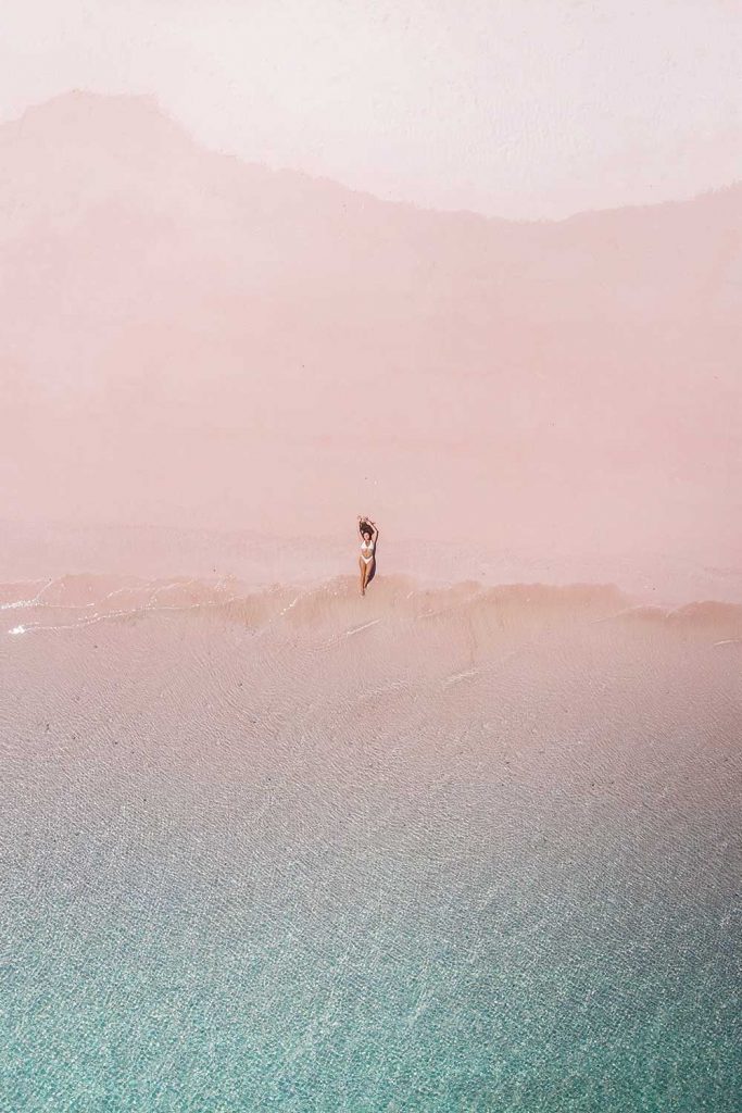 pink beach in komodo indonesia
