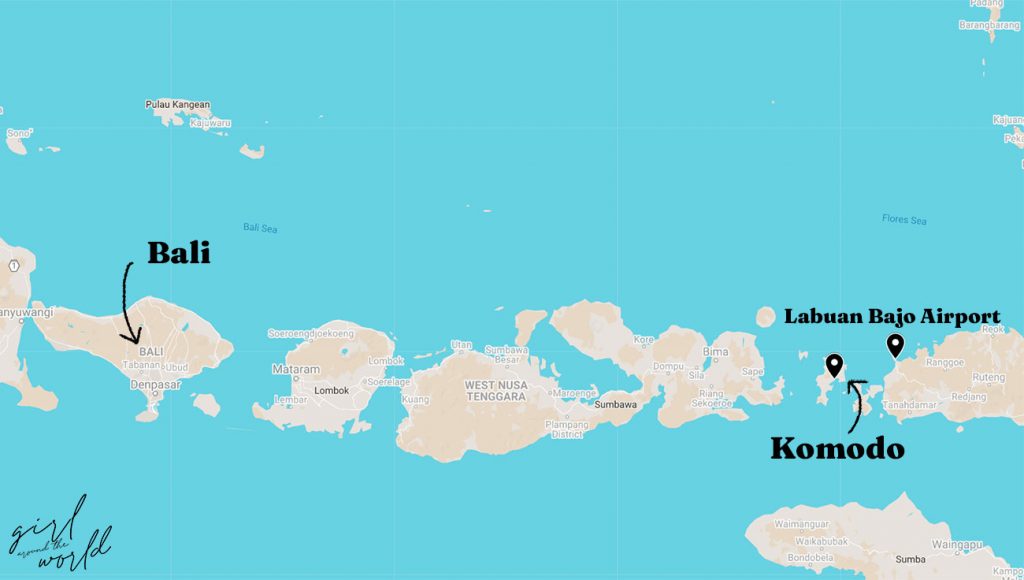 where is komodo island in bali map
