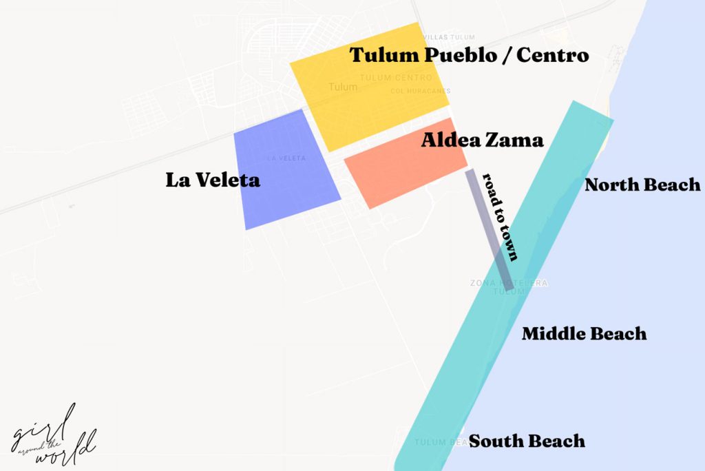 where to stay in tulum map