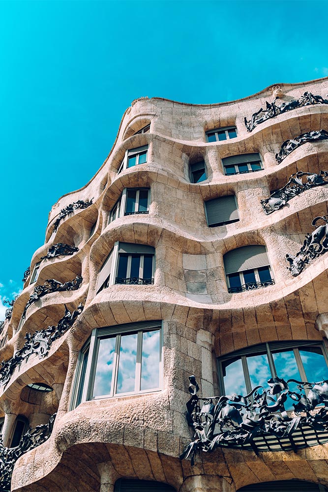 Casa Mila from underneath in Barcelona