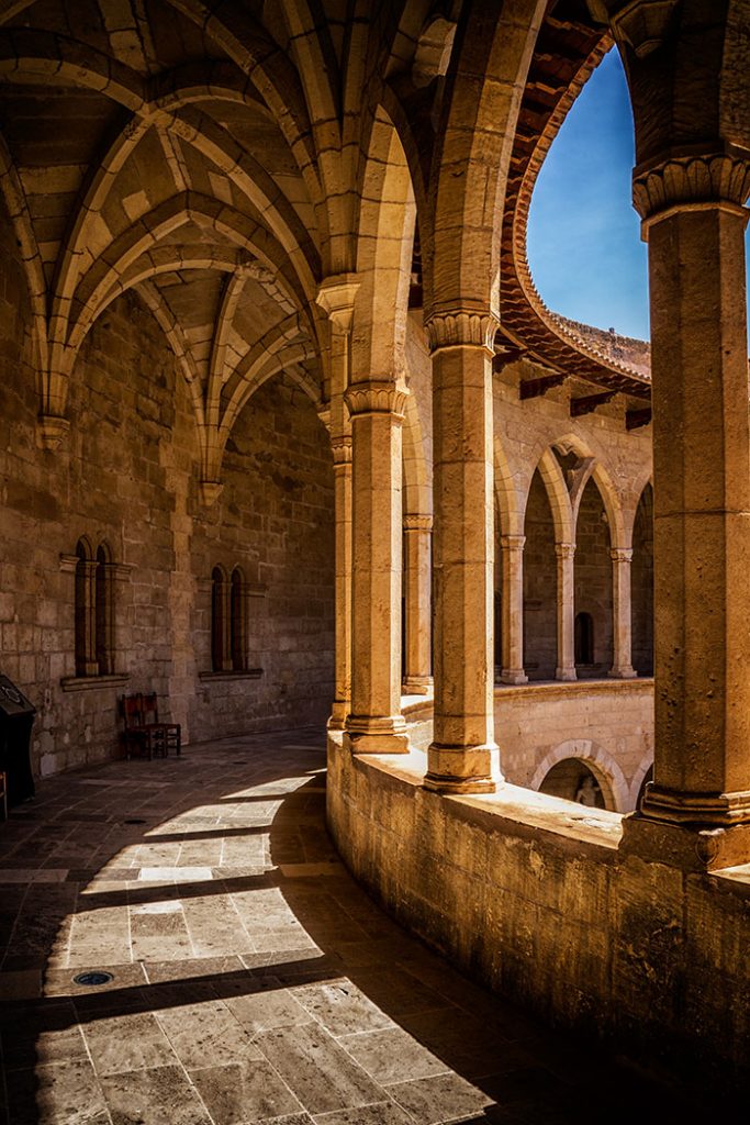 Archways at Bellver Castle in Mallorca